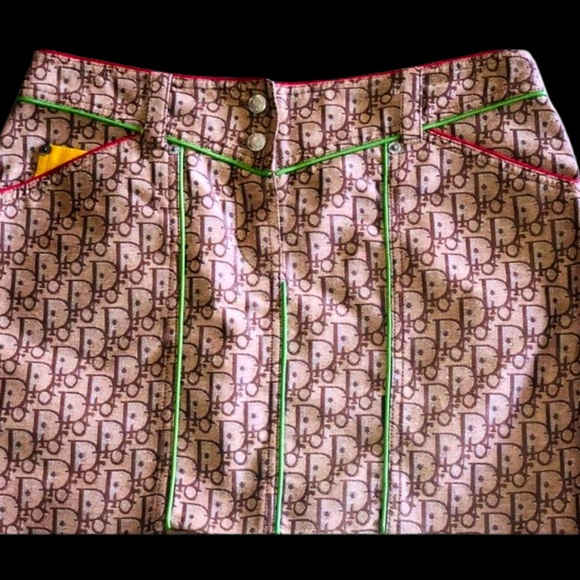 Christian Dior Vintage leather Rasta Mini skirt - Picture 14 of 16